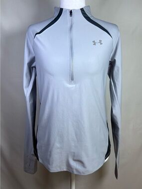 Women’s Under Armour Gray 1/2 Zip Run Heat Gear Long Sleeve Tech Pullover